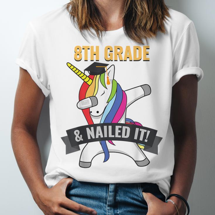 8TH GRADE NAILED IT UNICORN DABBING GRADUATION T-SHIRT Unisex Jersey T-Shirt