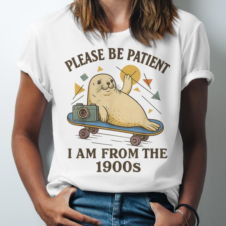 90s Manatee Humor Please Patient I'm From The 1900s Unisex Jersey T-Shirt 90s Manatee Humor Please Patient I'm From The 1900s Unisex Jersey T-Shirt