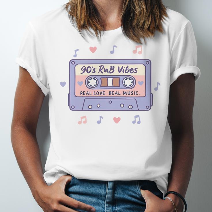 90s RNB Vibes Cassette – Retro Music Nostalgia RNB Cassette Premium Tri-Blend Unisex Jersey T-Shirt