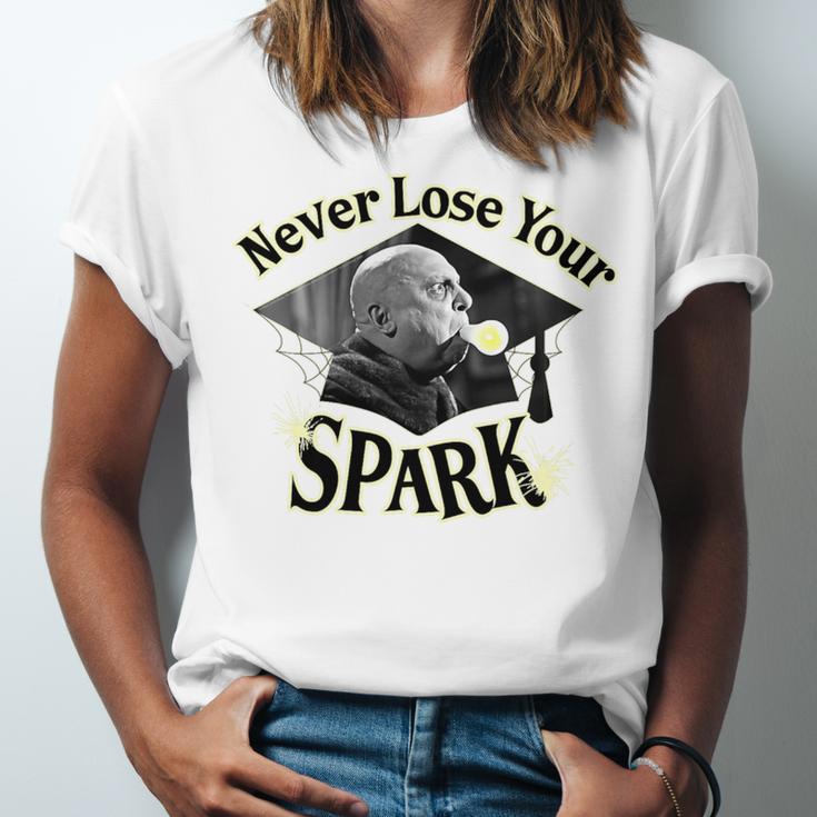 The Addams Family TV Series – Uncle Fester Graduation Spark Premium Unisex Jersey T-Shirt
