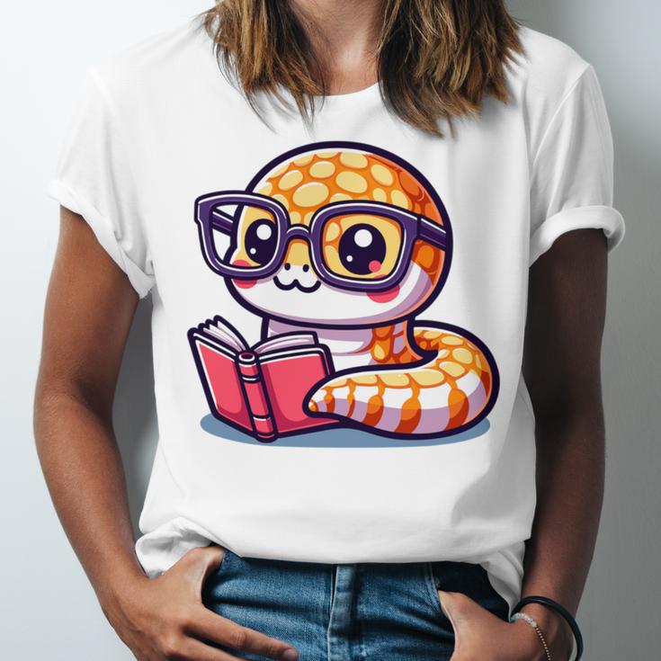 Adorable Book Lover Rattlesnake With Reading Glasses Cute Unisex Jersey T-Shirt Adorable Book Lover Rattlesnake With Reading Glasses Cute Unisex Jersey T-Shirt