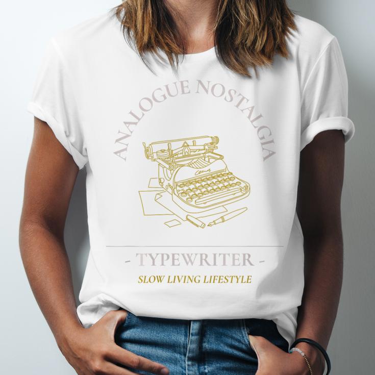 Analogue Nostalgia Typewriter Graphic Premium Tri-Blend Unisex Jersey T-Shirt