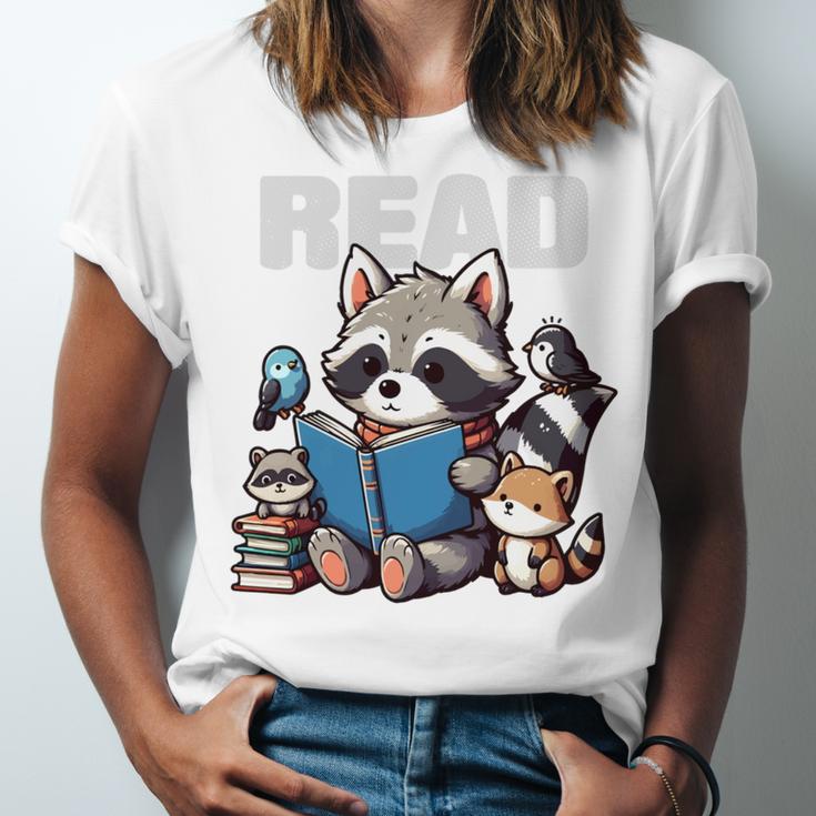Animals Raccoon Reading Book Librarian Across America Kids Unisex Jersey T-Shirt