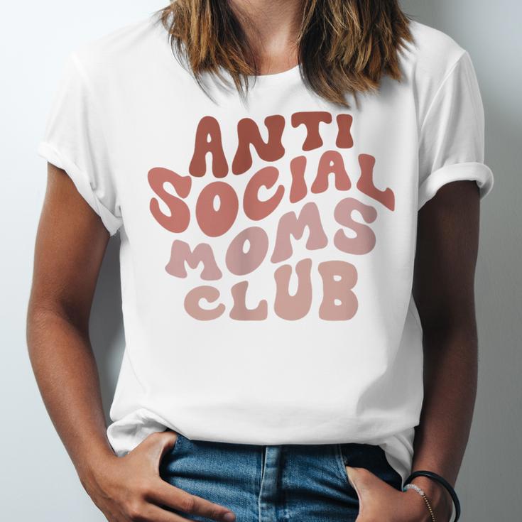 Anti Social Moms Club On Back Retro Introvert Unsociable Unisex Jersey T-Shirt Anti Social Moms Club On Back Retro Introvert Unsociable Unisex Jersey T-Shirt