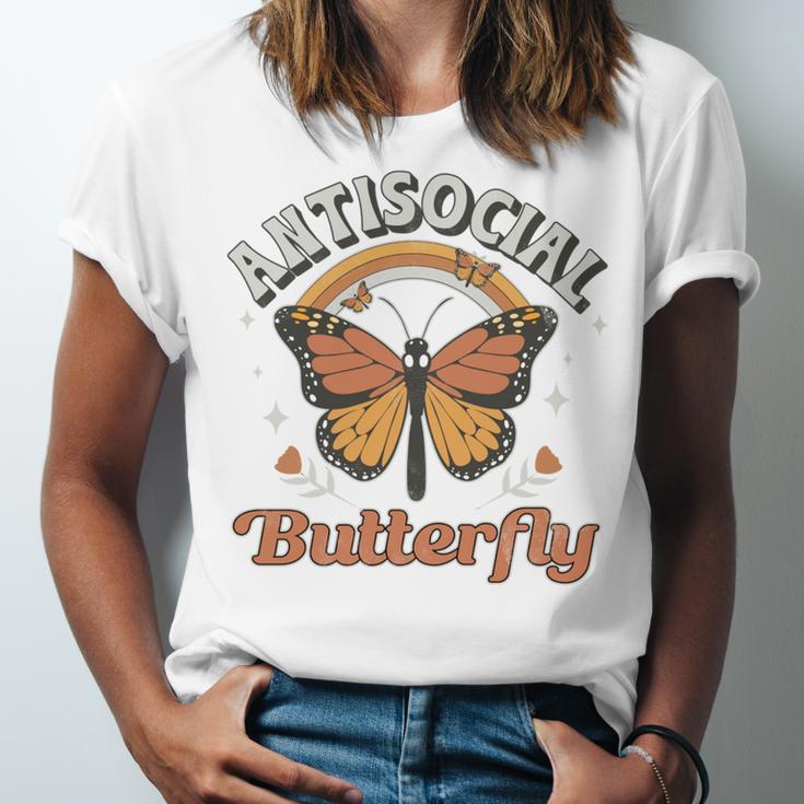 Antisocial Butterfly Tee For Introvert Men Women Girls Unisex Jersey T-Shirt Antisocial Butterfly Tee For Introvert Men Women Girls Unisex Jersey T-Shirt