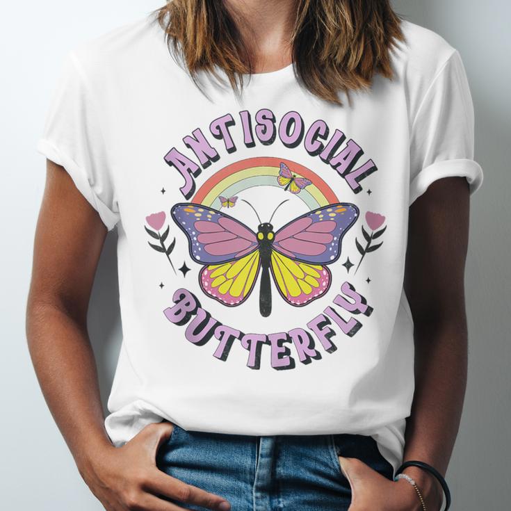 Antisocial Butterfly Tees For Introvert Men Women Girls Unisex Jersey T-Shirt
