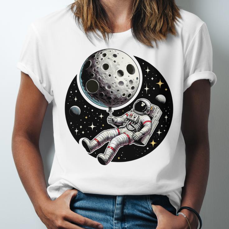 Astronaut Aesthetic Holding Moon Balloon Planets Introvert Unisex Jersey T-Shirt Astronaut Aesthetic Holding Moon Balloon Planets Introvert Unisex Jersey T-Shirt