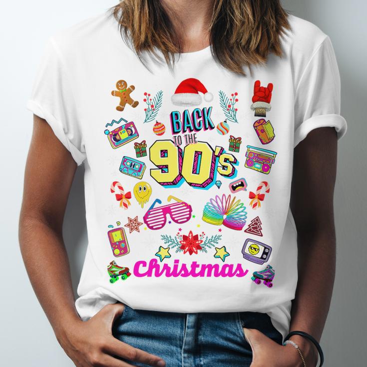 Back To 90's Christmas Nostalgia Quotes Graphic Premium Tri-Blend Unisex Jersey T-Shirt