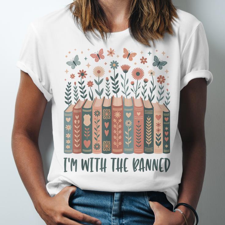 Im With The Banned Book Readers Librarian Read Banned Books Unisex Jersey T-Shirt Im With The Banned Book Readers Librarian Read Banned Books Unisex Jersey T-Shirt