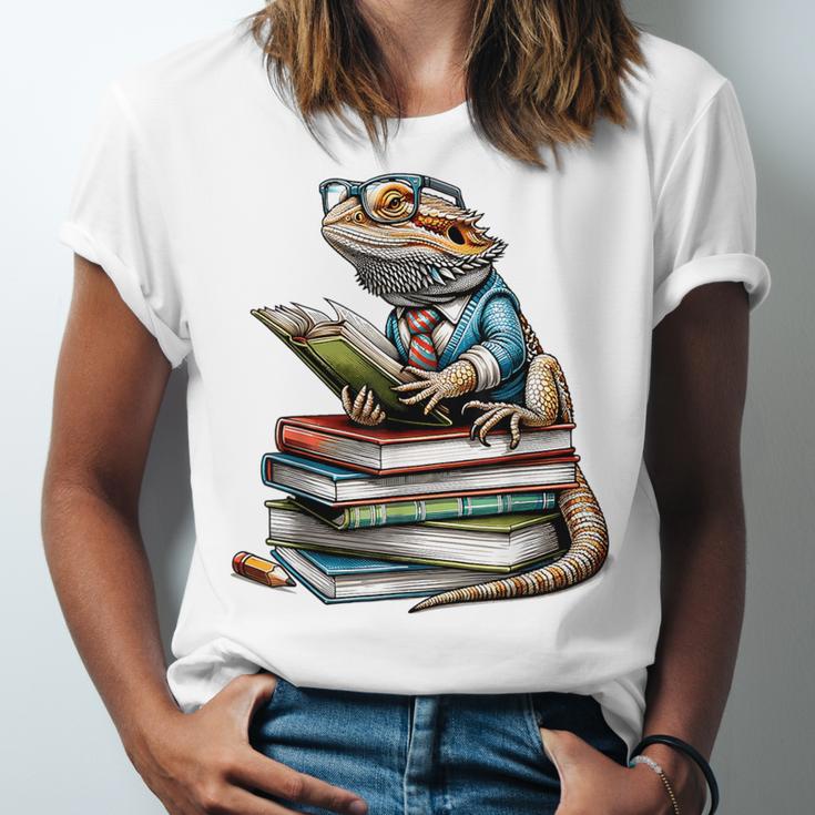 Bearded Dragon Reading Books Matching Bookworm Librarian Unisex Jersey T-Shirt Bearded Dragon Reading Books Matching Bookworm Librarian Unisex Jersey T-Shirt