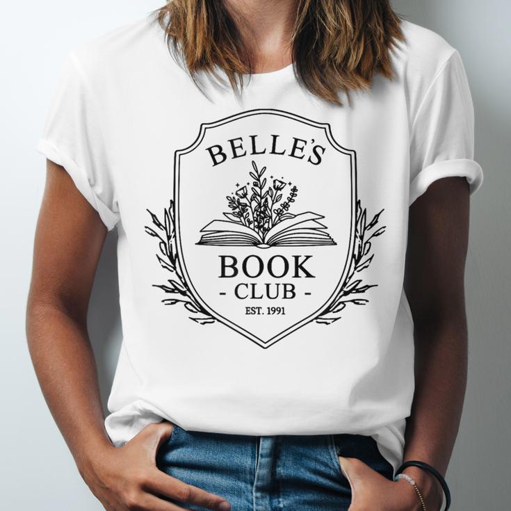Belle's Book Club Est 1991 Belle's Book Shop Unisex Jersey T-Shirt Belle's Book Club Est 1991 Belle's Book Shop Unisex Jersey T-Shirt