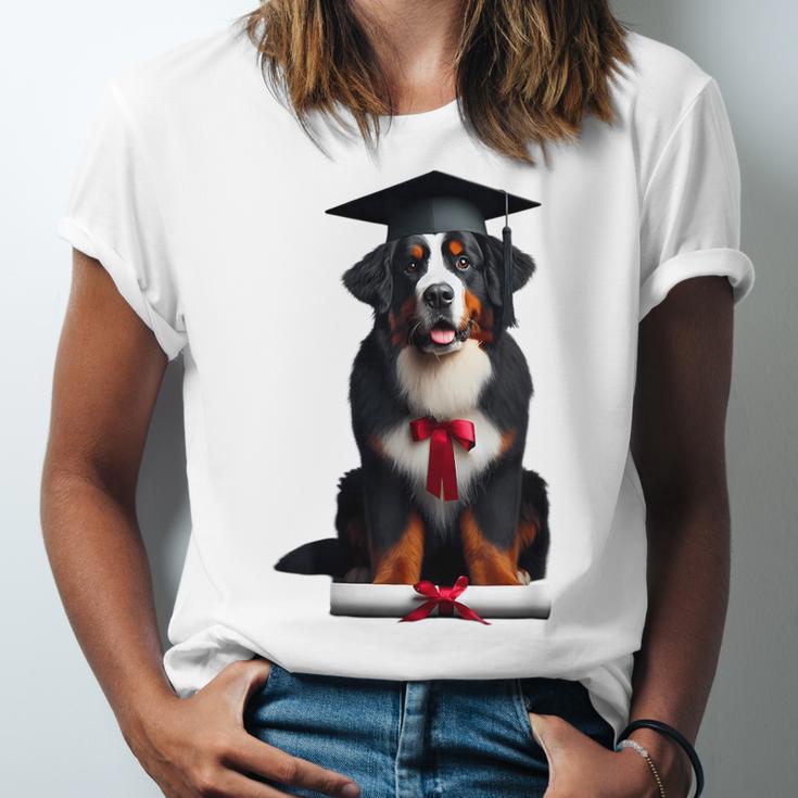 Bernese Mountain Dog Graduation Cap Graduate Training School For Men Women Girls Kids Unisex Jersey T-Shirt