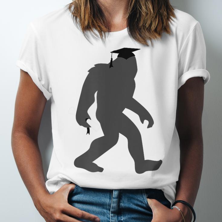 Bigfoot Graduate Shirt Cute Sasquatch Graduation Unisex Jersey T-Shirt