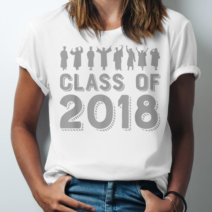 Blue & Grey Class Of 2018 Senior GraduationShirt Unisex Jersey T-Shirt