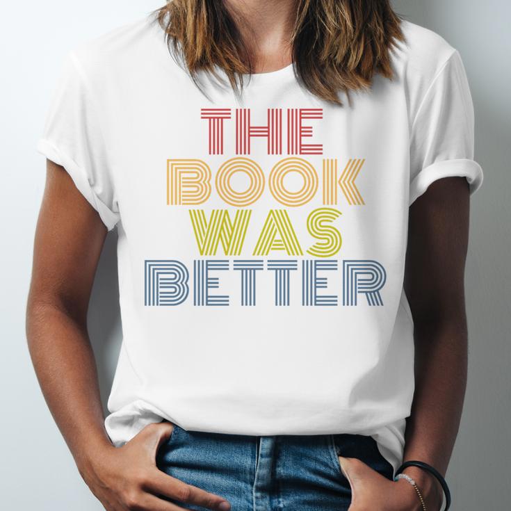 The Book Was Better Retro 70s Vintage Premium Tri-Blend Unisex Jersey T-Shirt