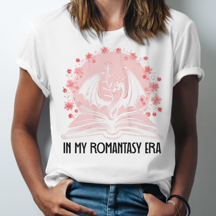Book Dragon In My Fantasy Era Romantasy Bookish Books Lovers Unisex Jersey T-Shirt