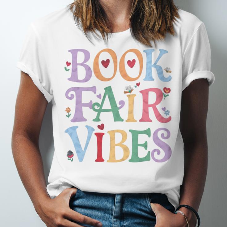 Book Fair Vibes Groovy Retro Reading Unisex Jersey T-Shirt