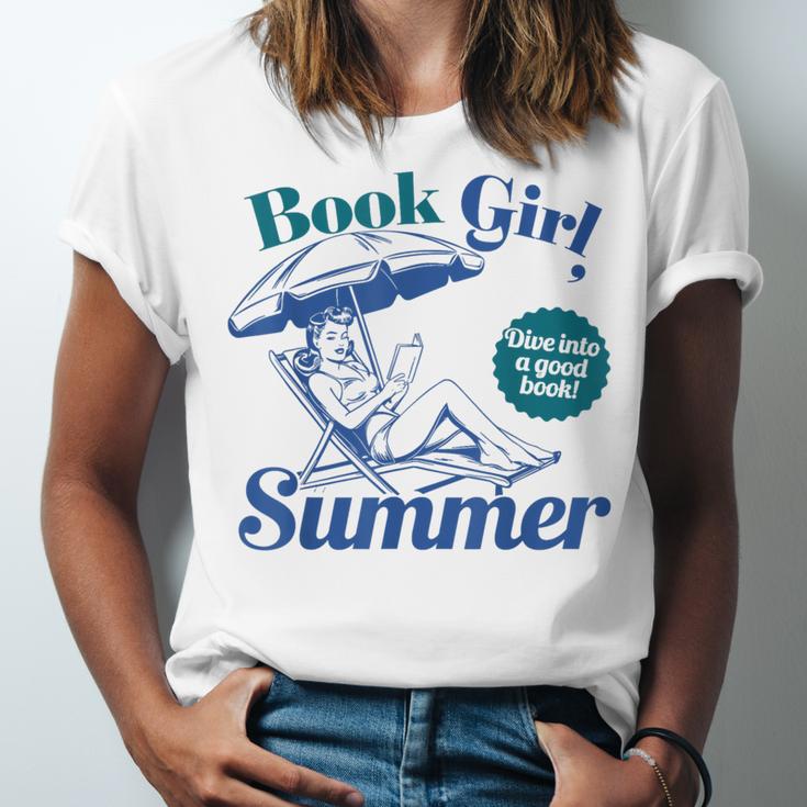 Book Girl Summer Bookish Beach Unisex Jersey T-Shirt