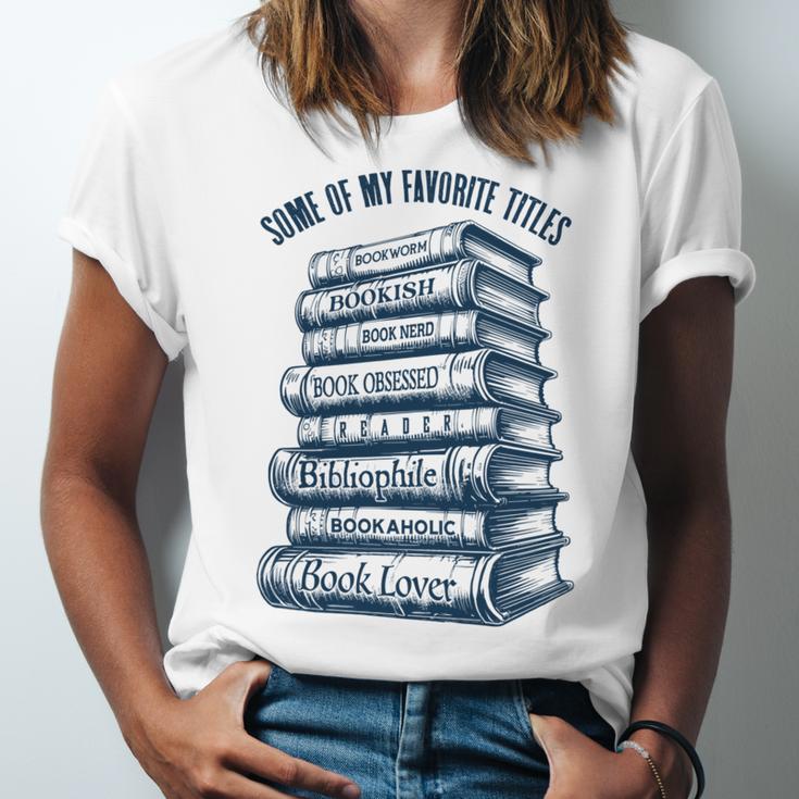 Book Lover Bookish Reader Bibliophile Book Nerd Titles Unisex Jersey T-Shirt Book Lover Bookish Reader Bibliophile Book Nerd Titles Unisex Jersey T-Shirt