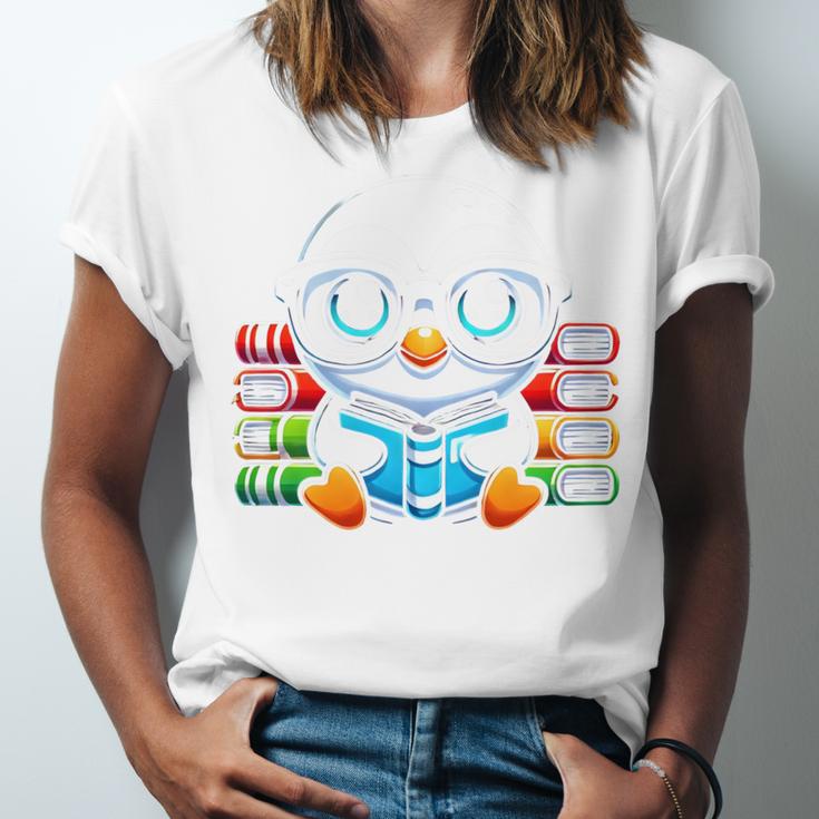 Book Lover Reading Penguin Unisex Jersey T-Shirt
