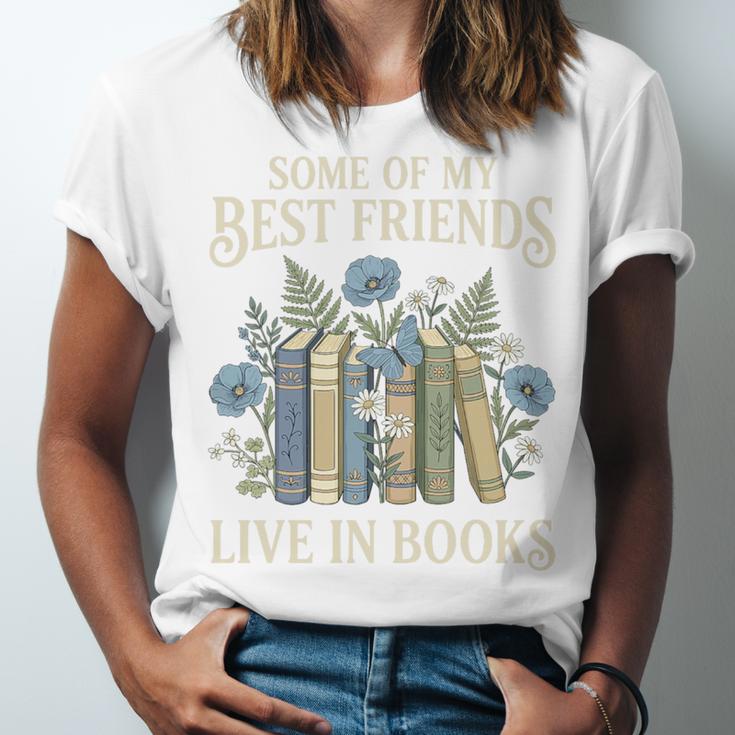Book Lover Vintage Botanical Friends Premium Tri-Blend Unisex Jersey T-Shirt