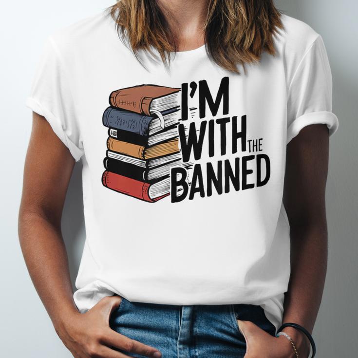 Book Lovers Im With The Banned Books For Reading Librarian Unisex Jersey T-Shirt Book Lovers Im With The Banned Books For Reading Librarian Unisex Jersey T-Shirt