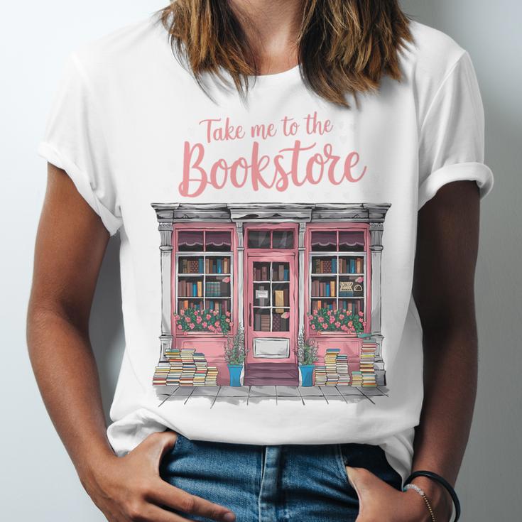 Take Me To The Book Store Librarians Valentine's Day Premium Unisex Jersey T-Shirt
