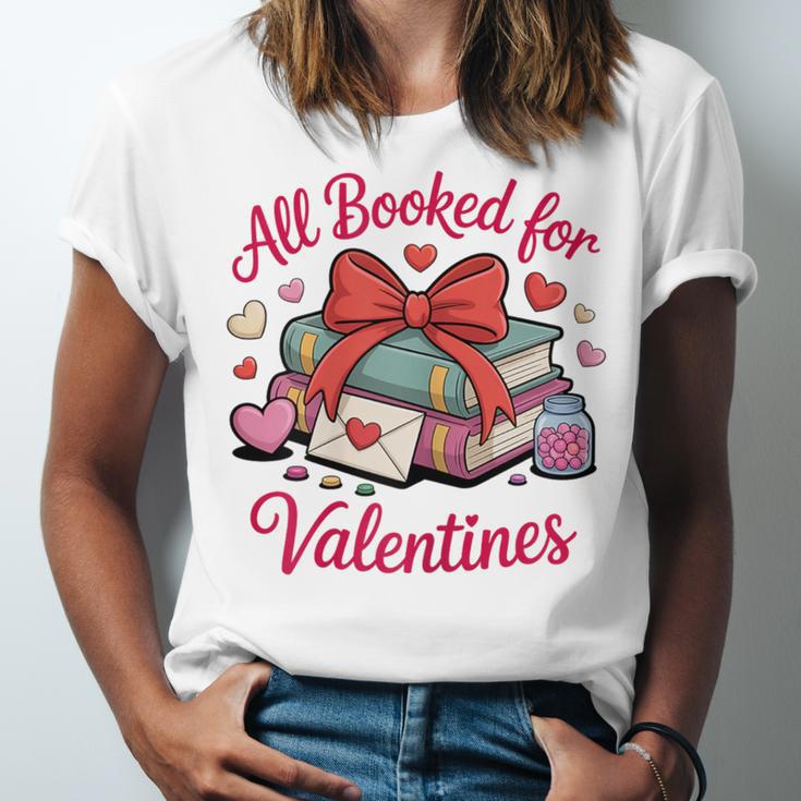 All Booked For Valentines Book Lover Teachers Unisex Jersey T-Shirt