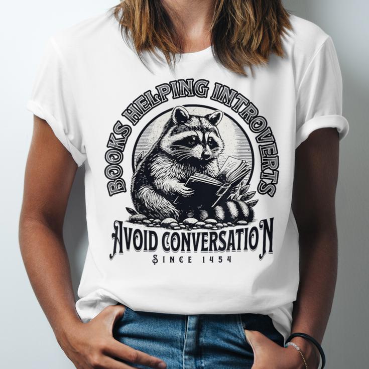 Books Helping Introvert Avoid Conversation Since 1454 Unisex Jersey T-Shirt