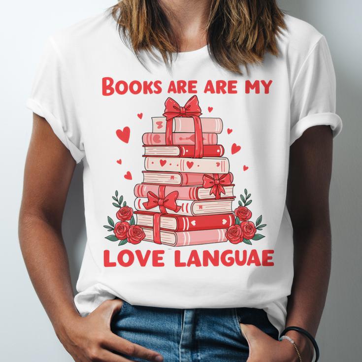 Books Are My Love Language Valentine Book Reading Teacher Unisex Jersey T-Shirt Books Are My Love Language Valentine Book Reading Teacher Unisex Jersey T-Shirt