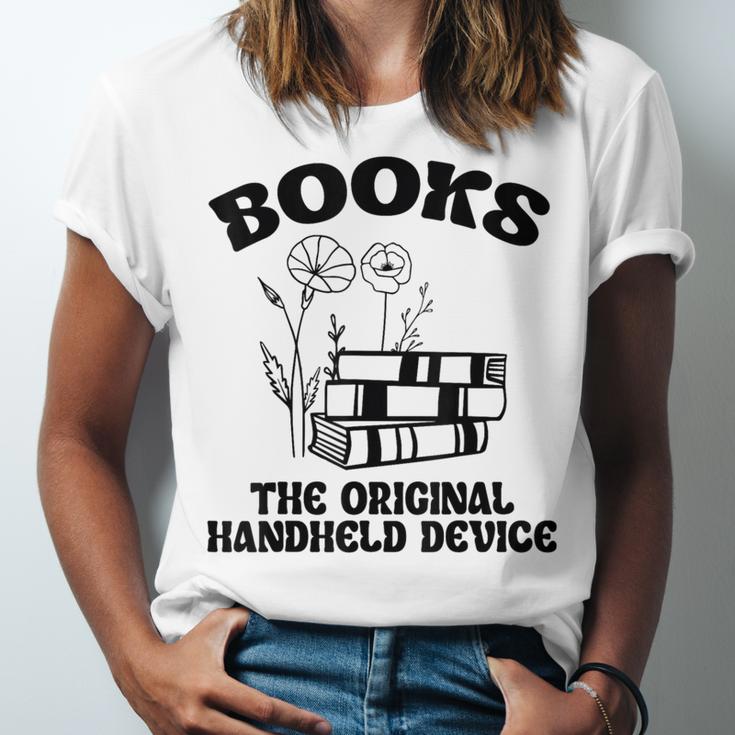 Books The Original Handheld Device Book Lover Unisex Jersey T-Shirt Books The Original Handheld Device Book Lover Unisex Jersey T-Shirt