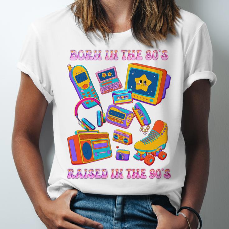 Born In The 80s Raised In The 90s Nostalgia Retro Memories Premium Tri-Blend Unisex Jersey T-Shirt