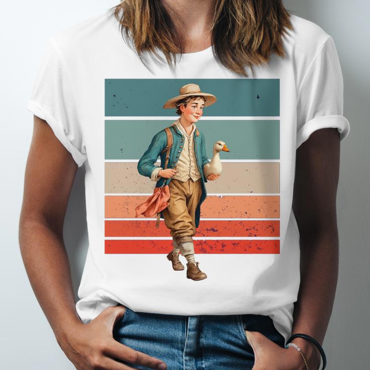 Boy Goose Vintage Rural Pastoral Charm Nostalgia Simple Life Unisex Jersey T-Shirt Boy Goose Vintage Rural Pastoral Charm Nostalgia Simple Life Unisex Jersey T-Shirt