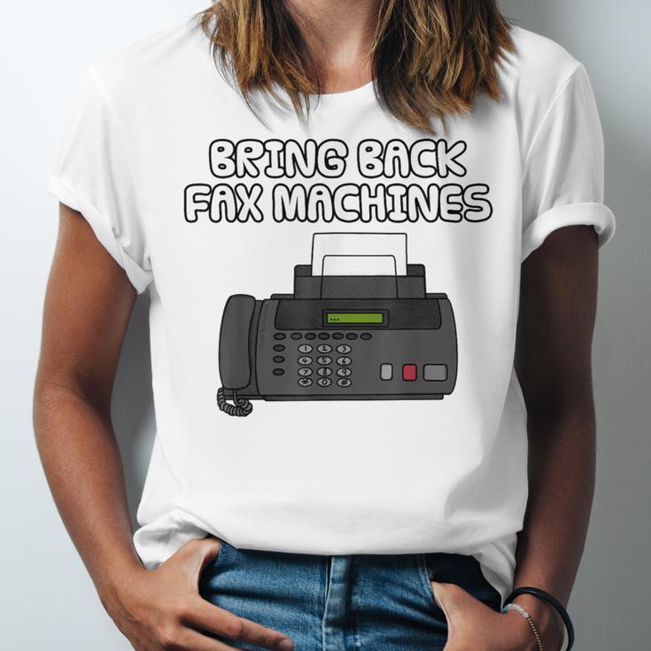 Bring Back Fax Machines Office Sarcasm Nostalgia Unisex Jersey T-Shirt