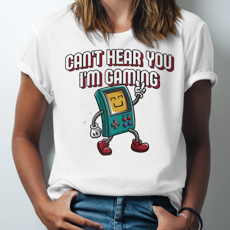 Cant Hear You Im Gaming Introvert Gamer Antisocial Raglan Baseball Tee Unisex Jersey T-Shirt