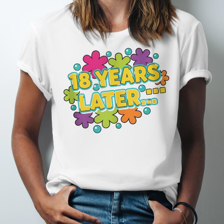 Cartoons Retro 18 Years Later Groovy Pop Art Nostalgia Unisex Jersey T-Shirt