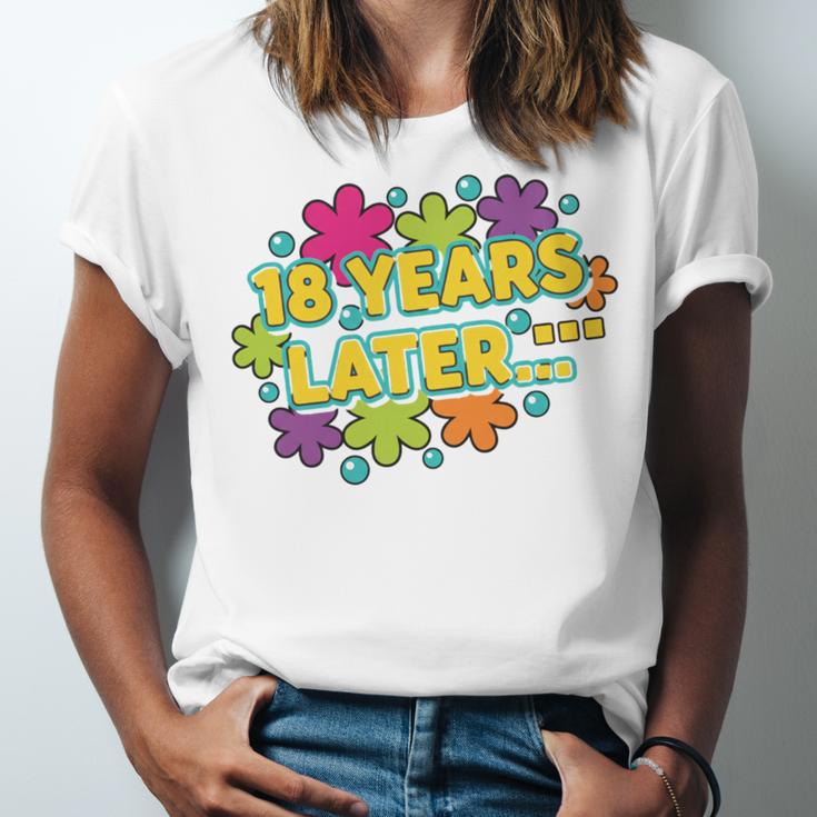 Cartoons Retro 18 Years Later Groovy Pop Art Nostalgia Unisex Jersey T-Shirt