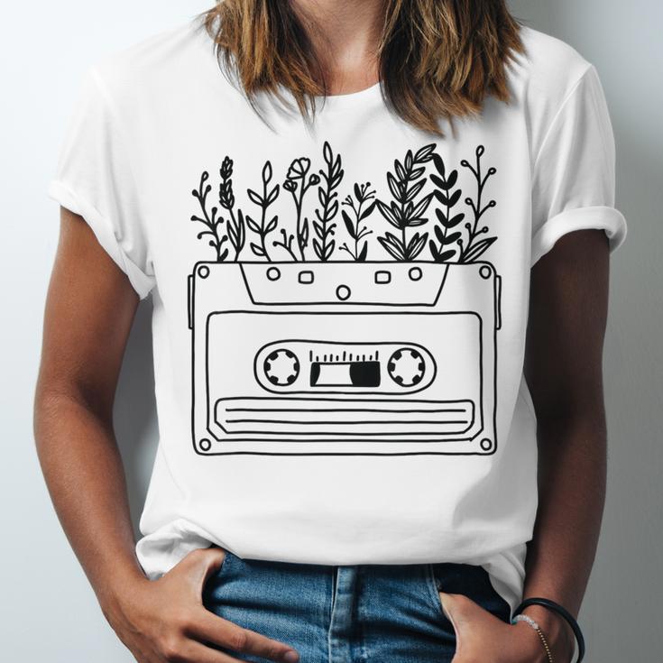 Cassette Tee 80s 90s Retro Party Costume Nostalgia Cassette Unisex Jersey T-Shirt
