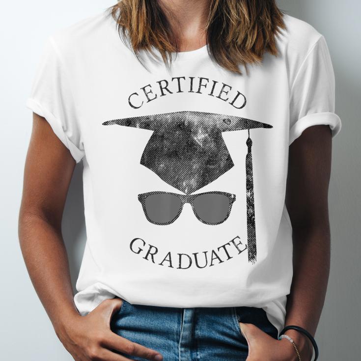 Certified Graduate Vintage Mortarboard Graduation Unisex Jersey T-Shirt