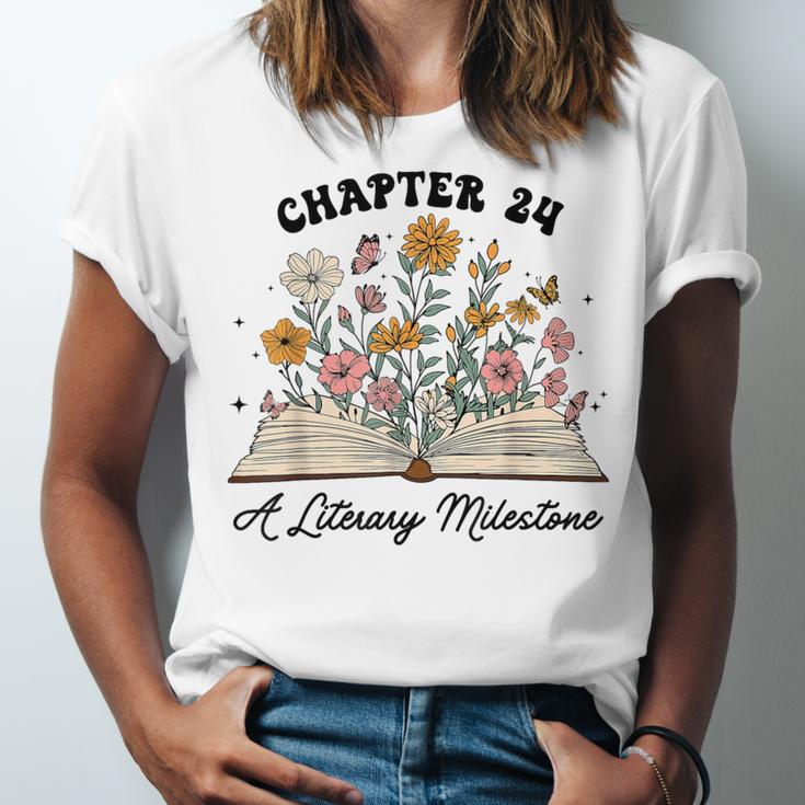 Chapter 24 A Literary Milestone 24th Birthday Book Lovers Unisex Jersey T-Shirt Chapter 24 A Literary Milestone 24th Birthday Book Lovers Unisex Jersey T-Shirt