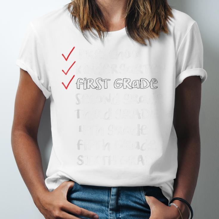 Checklist 1st Grade Class Of 2031 Shirt Graduation Unisex Jersey T-Shirt