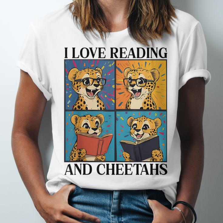 Cheetah Love Reading And Cheetahs Kids Bookworm Unisex Jersey T-Shirt