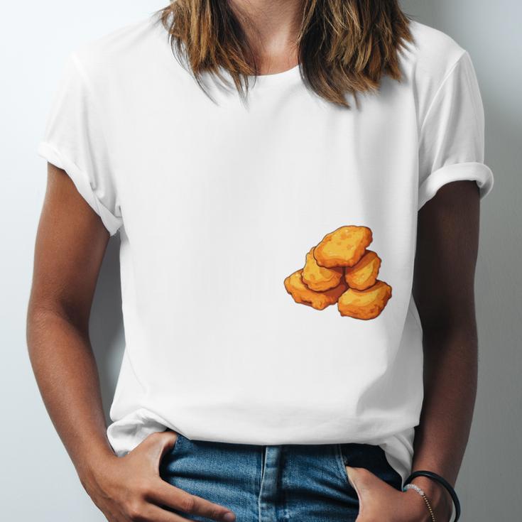 Chicken Nugget Saying Introvert Nuggie Foodie Food Unisex Jersey T-Shirt