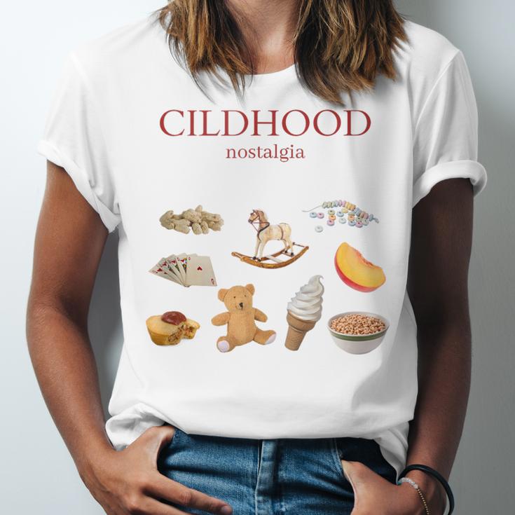 Childhood Nostalgia Good Memories Teddy Bear Ice Cream Unisex Jersey T-Shirt Childhood Nostalgia Good Memories Teddy Bear Ice Cream Unisex Jersey T-Shirt