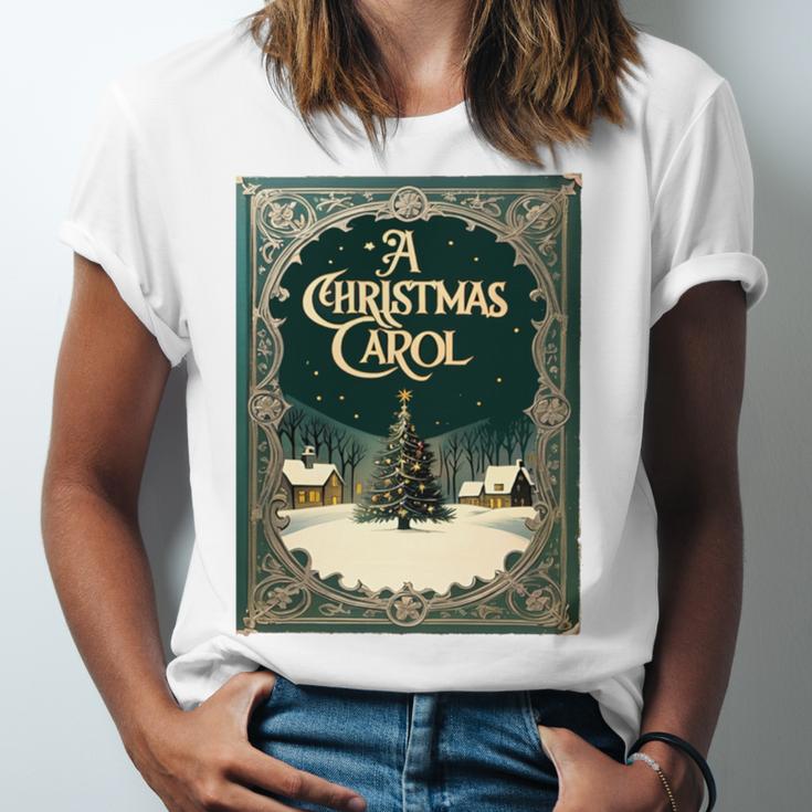 A Christmas Carol Book Cover By Charles Dickens Unisex Jersey T-Shirt A Christmas Carol Book Cover By Charles Dickens Unisex Jersey T-Shirt