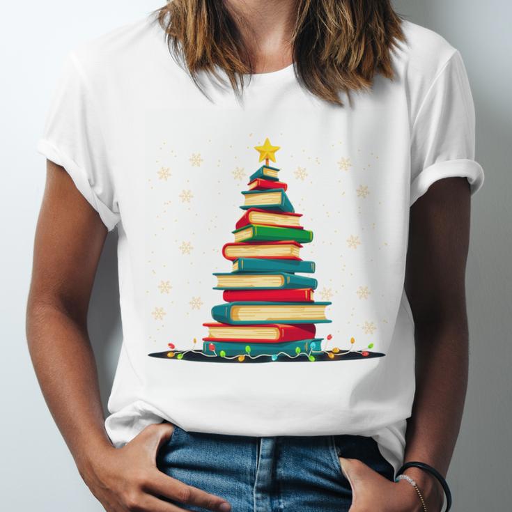 Christmas Tree Of Books Holiday Unisex Jersey T-Shirt