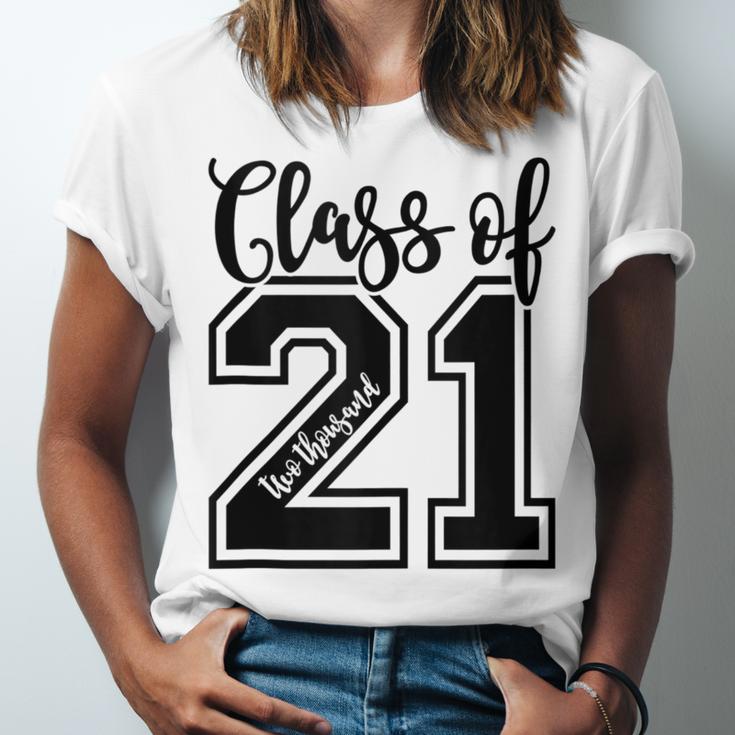 Class Of 2021 Senior 21 Cool Graduation Unisex Jersey T-Shirt