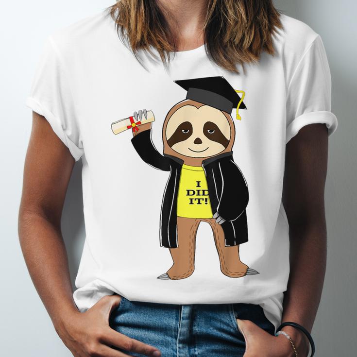 Class Of 2022 Sloth Graduation Masters College High School Unisex Jersey T-Shirt