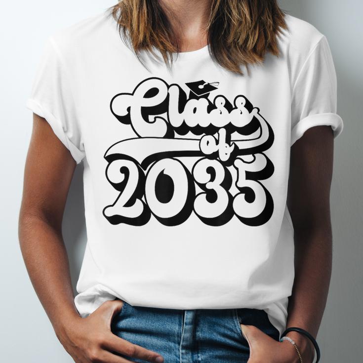 Class Of 2035 Senior Retro 2035 Grad Graduate Graduation Unisex Jersey T-Shirt