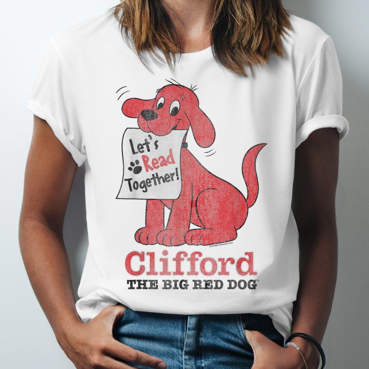 Clifford The Big Red Dog Let's Read Together Vintage Book Unisex Jersey T-Shirt